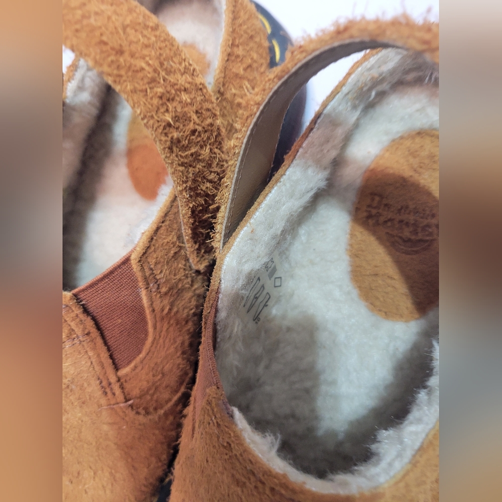 Nwob Dr. Martens Shearling Slingback Mules 10 Brown - Picture 3 of 7